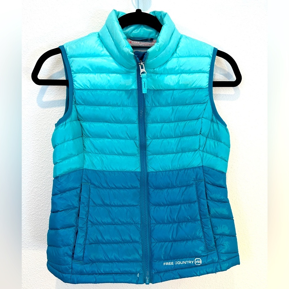 Free Country Omber Teal and Turquoise Kids Vest Size M 10/12